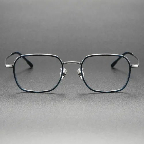 Tortoise Shell Eyeglasses LE0189 - Silver Accents, Chic Geometric Design