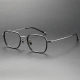 Geometric Glasses LE0189 - Black & Gunmetal, Modern Acetate Design