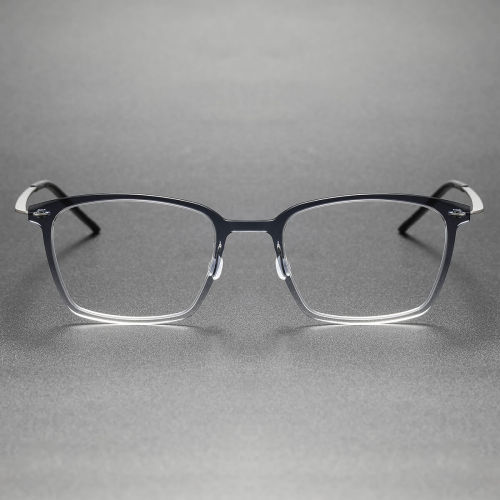 Clear Gray Eye Frames LE0121 - Modern Square Titanium Design