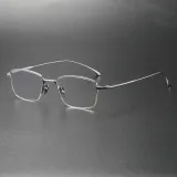 Semi Rimless Glasses LE0420 - Silver Titanium, Sleek & Comfortable Design