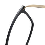 Black & Gold Square Frame Eyeglasses LE0121 - Titanium Luxury Design
