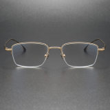 Gold Glasses LE0420 - Elegant Half Rim Titanium Design