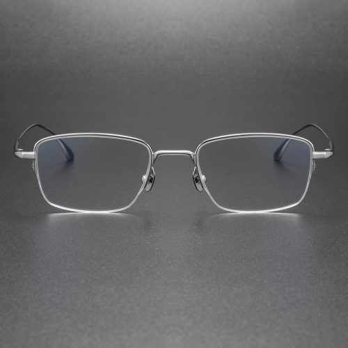 Semi Rimless Glasses LE0420 - Silver Titanium, Sleek & Comfortable Design