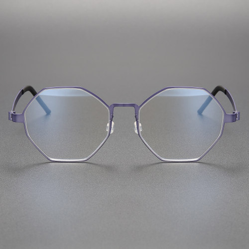Purple Glasses Frames LE0206 | Lightweight Titanium Geometric Design