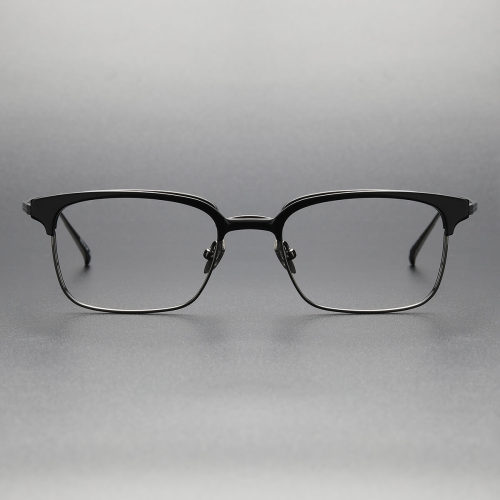 Browline Eyeglasses LE0498 - Sleek Black & Gunmetal Frames for Sophisticated Style