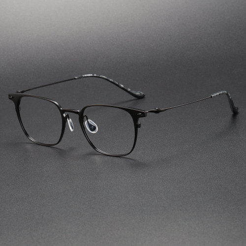 Elegant Black Square Titanium Eyeglasses LE1051 | Enhanced Comfort & Style