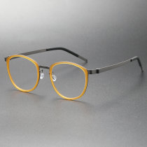 Round Frame Prescription Glasses LE0248 in Brown & Gunmetal | Olet Optical