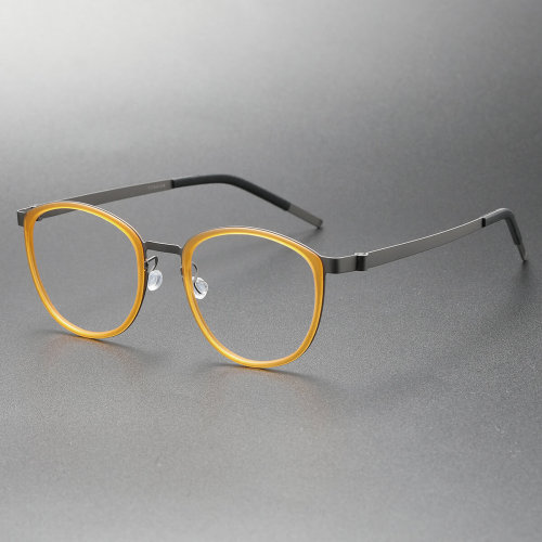 Round Frame Prescription Glasses LE0248 in Brown & Gunmetal | Olet Optical