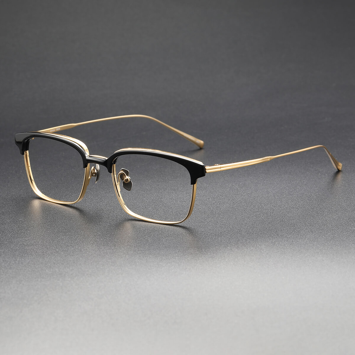 Black Designer Glasses LE0498 Black Gold Acetate and Titanium Frames