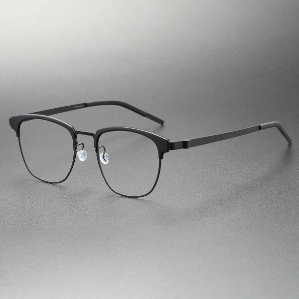 Browline Glasses LE0261 in Sleek Black - Durable Titanium Design