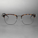 Titanium Frames Glasses LE0261 - TortoiseShell & Gunmetal Browline Style