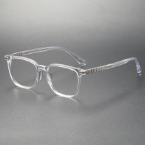 Clear Oval Acetate Glasses LE0212 | Sleek, Durable & Hypoallergenic