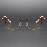 Durable Brown & Gold Square Titanium Glasses LE1051 - Luxurious Comfort