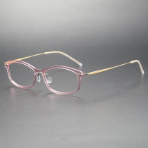 LE0117 Clear Pink Oval Titanium Glasses | Hypoallergenic & Lightweight Design