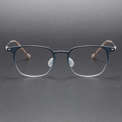 Stylish Blue & Silver Square Titanium Eyeglasses LE1051 | Optimal Comfort & Design