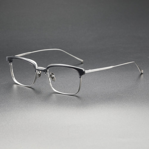 Large Frame Eyeglasses LE0498 | Elegant ClearGray & Silver Design