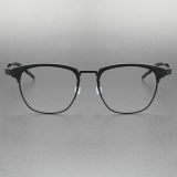 Browline Glasses LE0261 in Sleek Black - Durable Titanium Design