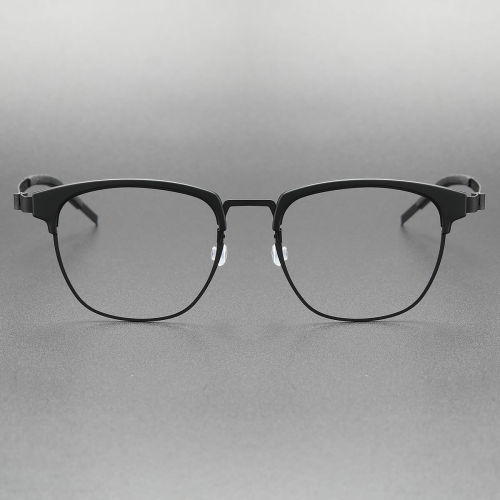 Browline Glasses LE0261 in Sleek Black - Durable Titanium Design