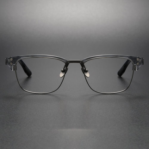 Clear Rim Glasses LE0322 in Elegant Clear Gray | Lightweight Comfort - Olet Optical