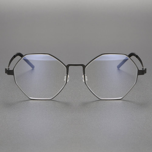Glasses with Black Frames LE0206 | Modern Geometric Titanium Design