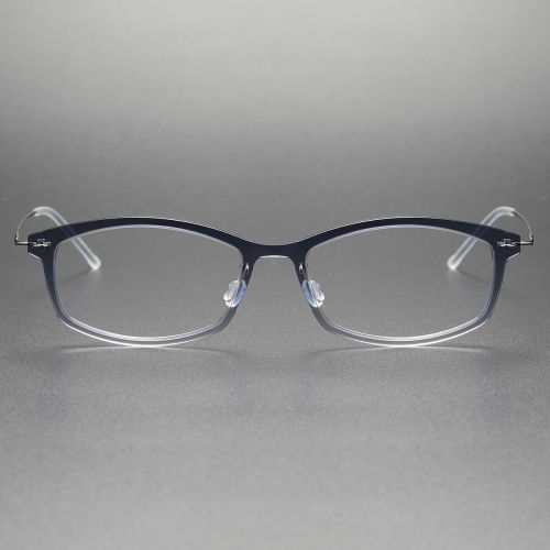 LE0117 Translucent Gray Oval Titanium Glasses | Sleek & Hypoallergenic Design