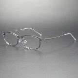 Sleek LE0117 Translucent Light Gray Oval Titanium Prescription Glasses | Ultra Comfort Design