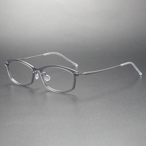 Sleek LE0117 Translucent Light Gray Oval Titanium Prescription Glasses | Ultra Comfort Design