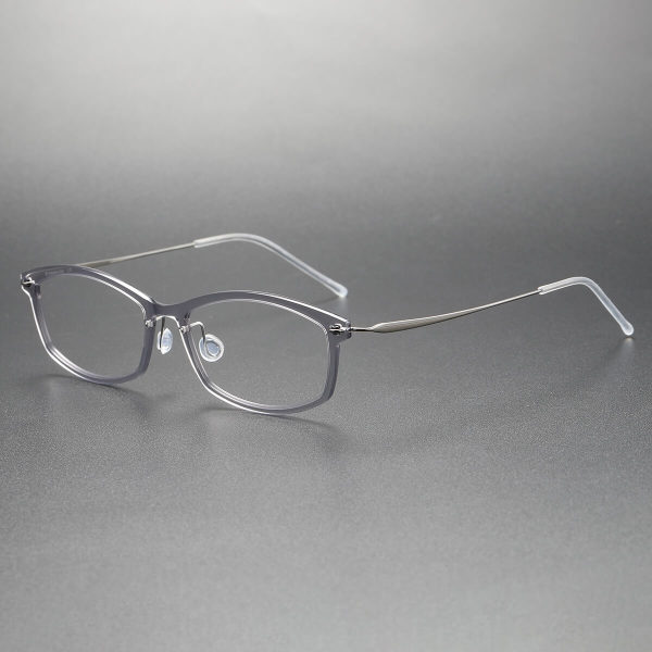 Sleek LE0117 Translucent Light Gray Oval Titanium Prescription Glasses | Ultra Comfort Design