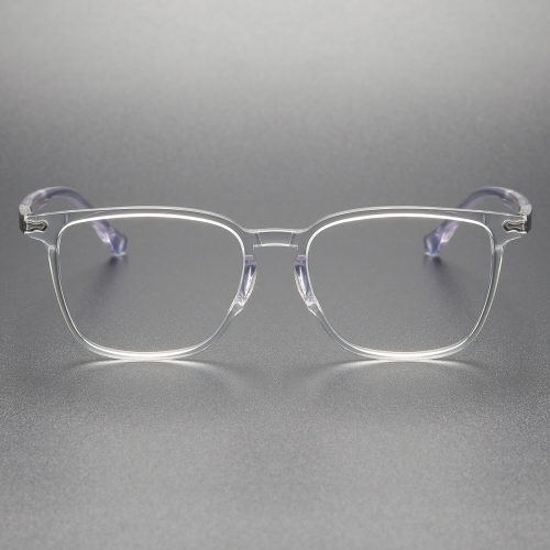 Clear Oval Acetate Glasses LE0212 | Sleek, Durable & Hypoallergenic