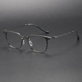 Sophisticated Gunmetal Square Titanium Glasses LE1051 | Precision Crafted for Comfort