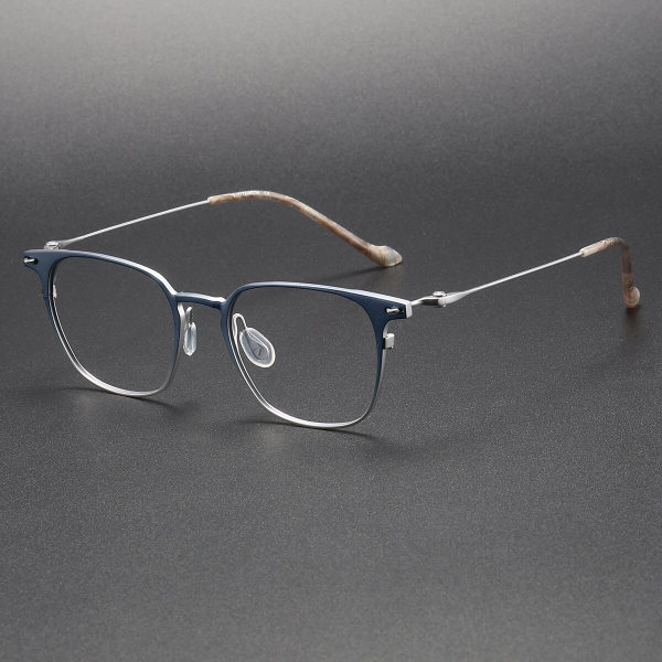 Stylish Blue & Silver Square Titanium Eyeglasses LE1051 | Optimal Comfort & Design