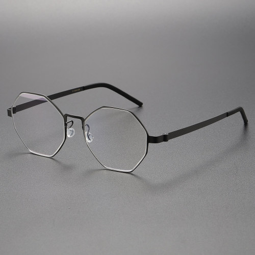 Glasses with Black Frames LE0206 | Modern Geometric Titanium Design