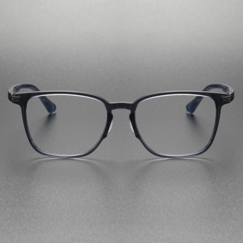 Transparent Gray Oval Acetate Glasses LE0212 | Lightweight & Hypoallergenic