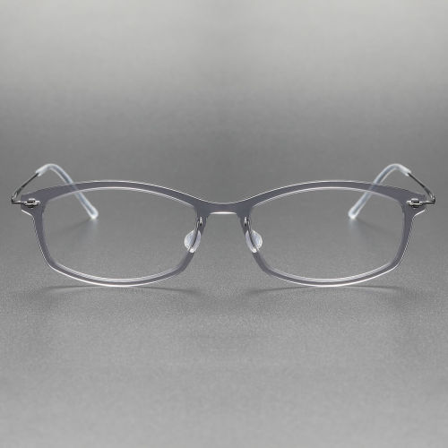 Sleek LE0117 Translucent Light Gray Oval Titanium Prescription Glasses | Ultra Comfort Design