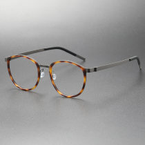 Tortoise Glasses Frames LE0248 | Lightweight Titanium in Gunmetal & TortoiseShell