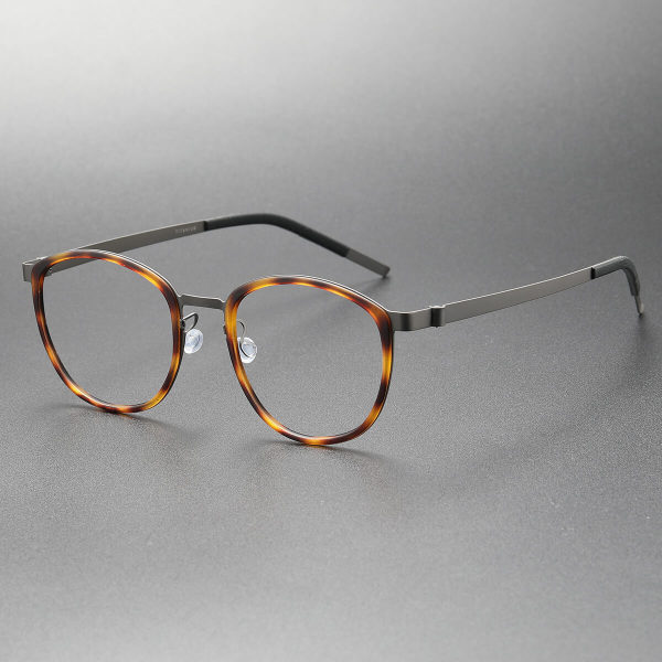 Tortoise Glasses Frames LE0248 | Lightweight Titanium in Gunmetal & TortoiseShell
