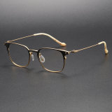 Luxurious Black & Gold Titanium Square Glasses LE1051 | Olet Optical