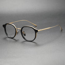 Black & Gold Frame Glasses LE0490 - Stylish Geometric Design for Men and Women