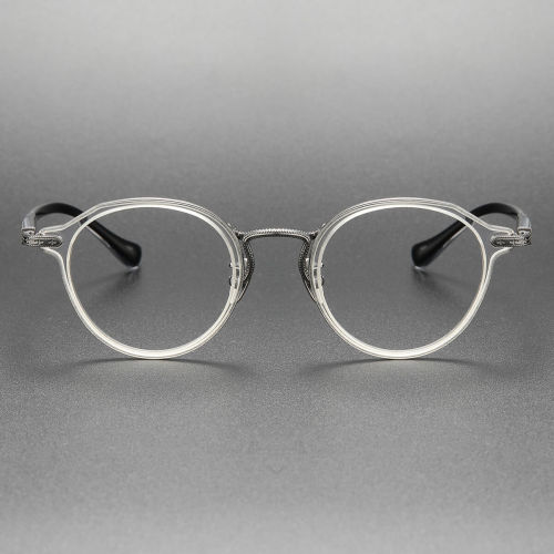 Glasses with Clear Frames LE0279 - Elegant Clear & Gunmetal Round Design