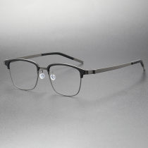 Browline Glasses Men LE0258 in Black & Gunmetal - Durable & Stylish