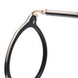 Black Round Glasses LE0279 - Elegant Black & Gold Titanium Design