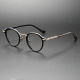 Black Round Glasses LE0279 - Elegant Black & Gold Titanium Design