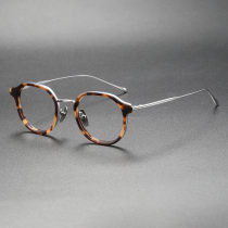 Tortoise Eyeglass Frames LE0490 - Silver & TortoiseShell Geometric Design