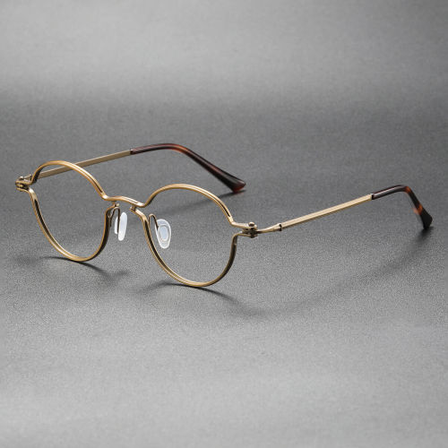 Round Prescription Glasses LE0462 Bronze - Elegant Titanium Lightweight Frame