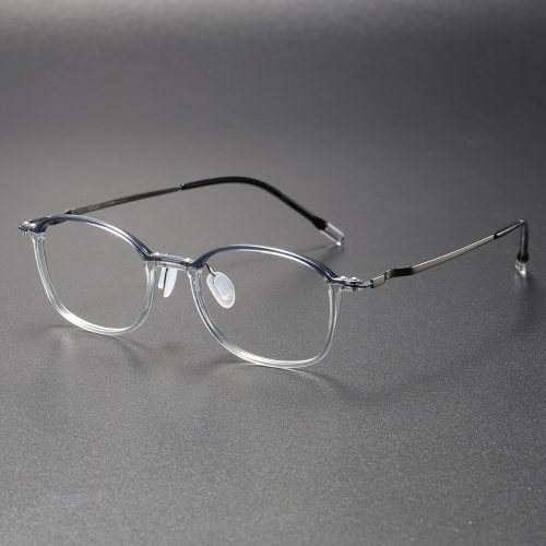 Glasses with Clear Frames LE0201 - Gray & Clear Oval Plastic Design