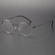 Small Glasses LE0292 - Black Titanium Round Frames, Ultra-Light & Hypoallergenic