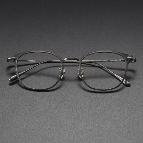 Men's Oval Glasses LE1044 - Gunmetal Titanium Frames, Sleek & Hypoallergenic