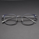 Large Prescription Glasses LE1044 - Blue & Silver, Sleek Titanium Design