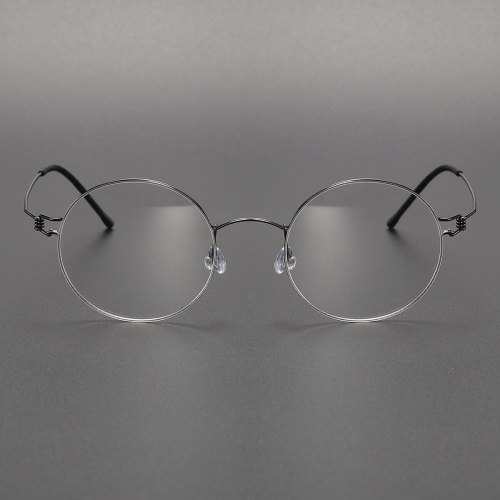 Circle Frame Glasses LE0292 - Gunmetal Titanium, Lightweight & Comfortable