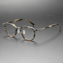 Acetate Glasses LE0451 - TortoiseShell with Gunmetal Details, Elegant & Durable